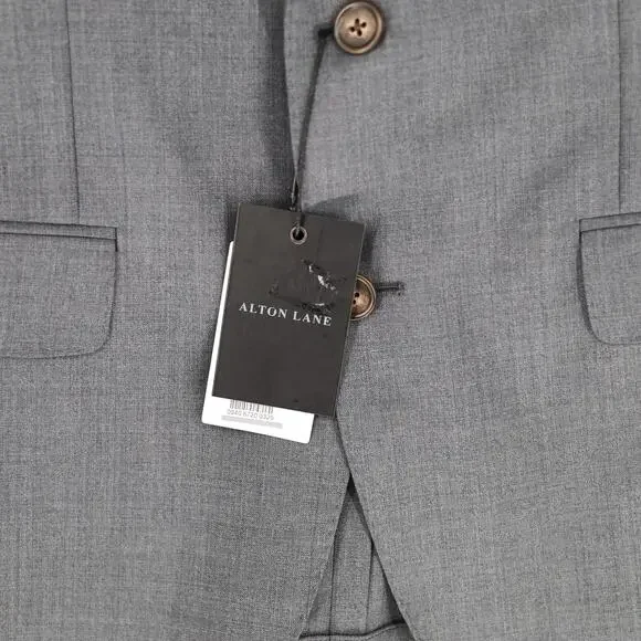 Anton Lane Men Grey Wool Blend Classic 2 Button Business Formal Blazer Size 38S